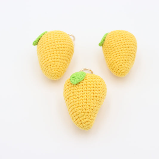 Mango Mellow: Hand-Knitted Fruit Keychain