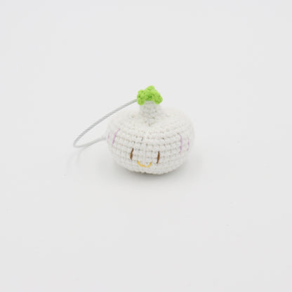 Stinkin’ Cute: Hand-Knitted Garlic Keychain