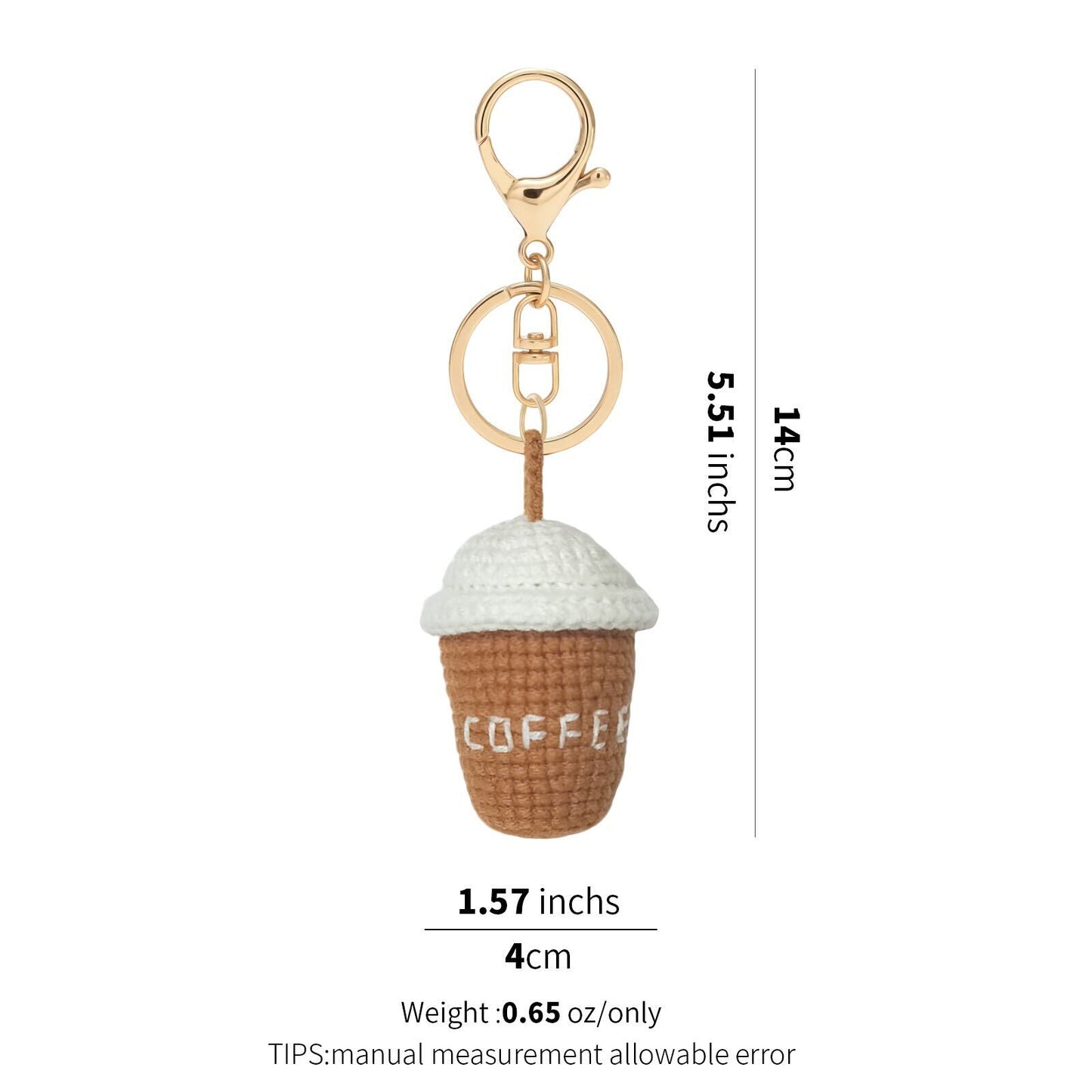Hand-Crochet Coffee Cup Yarn Keychai