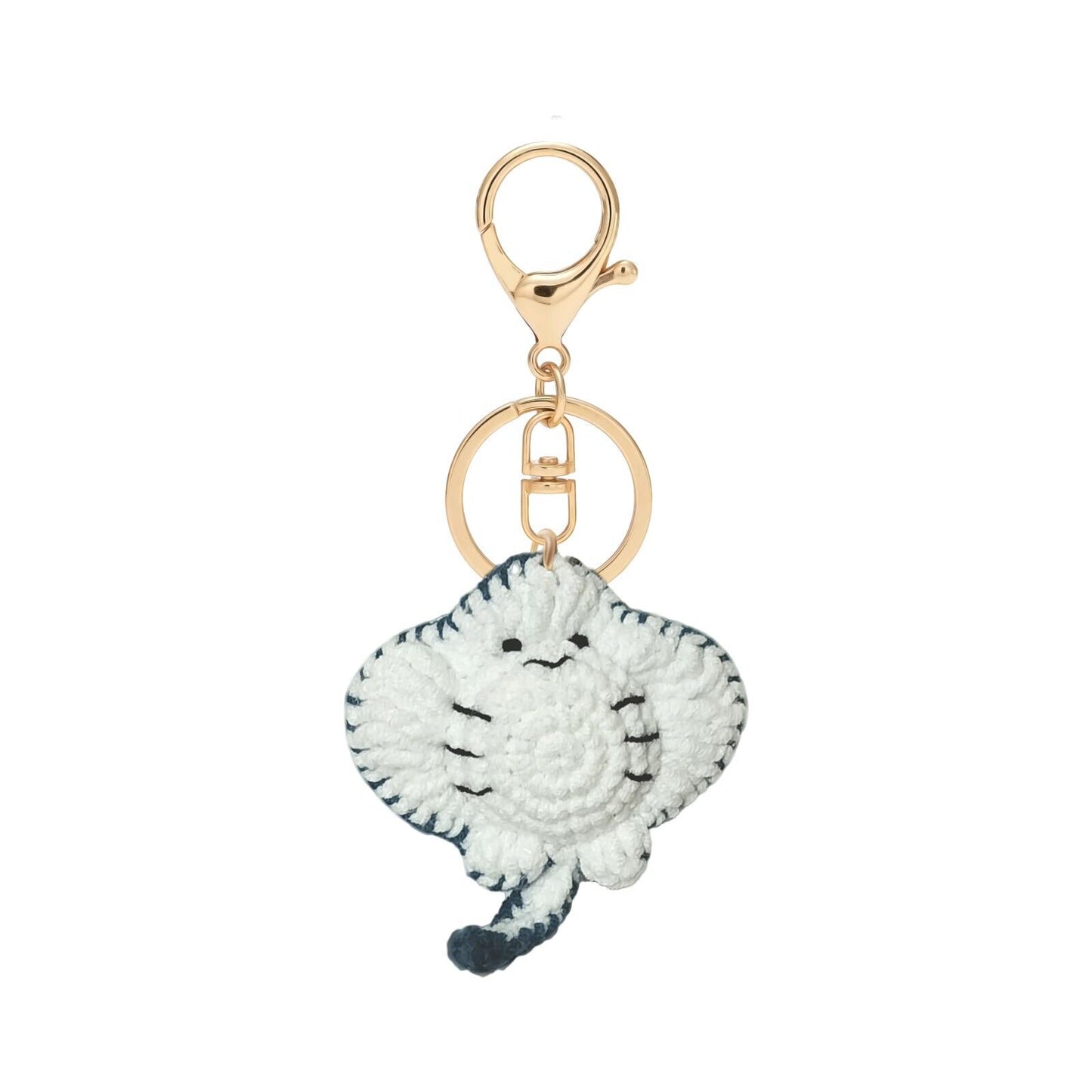 Handmade Crochet Stingray Keychain – Cute Ocean Animal Bag Charm