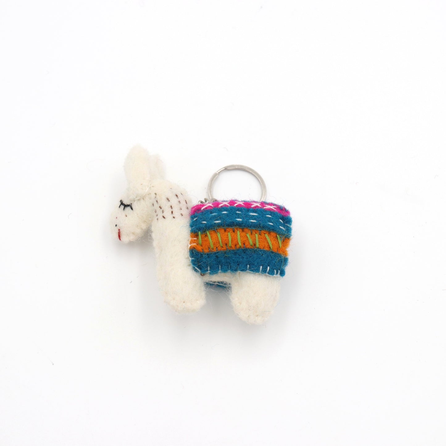 Wool Felt Llama Keychain – Colorful Wool Bag Charm, Cute Alpaca Key Ring