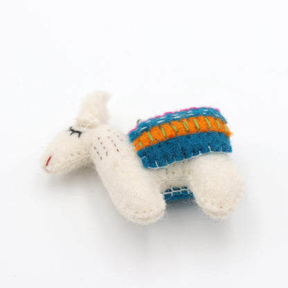 Wool Felt Llama Keychain – Colorful Wool Bag Charm, Cute Alpaca Key Ring