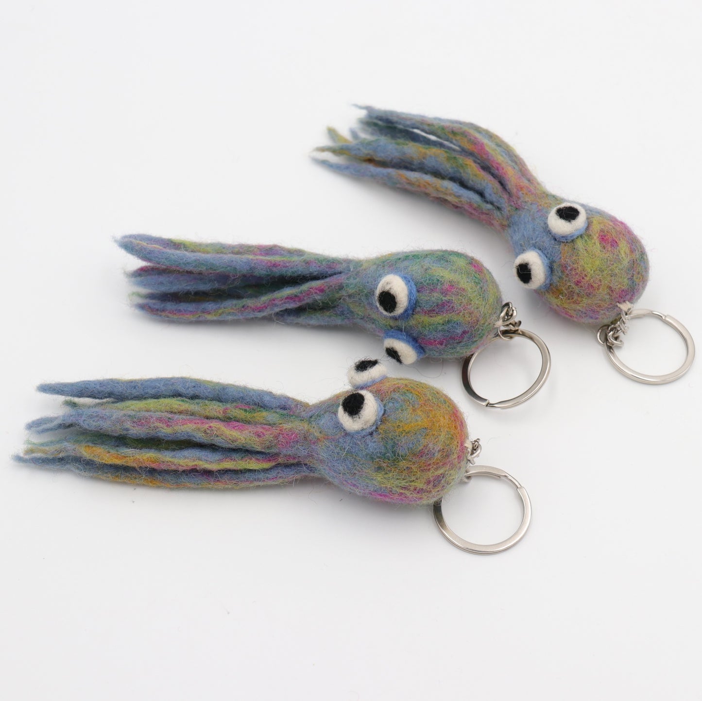 Wool Felt Octopus Keychain – Bag Charm, Cute Ocean Animal Key Ring