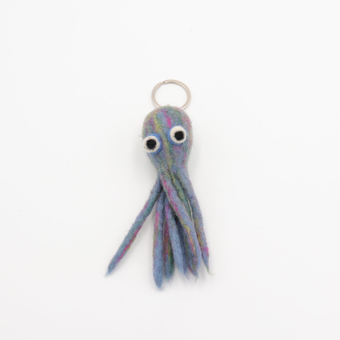Wool Felt Octopus Keychain – Bag Charm, Cute Ocean Animal Key Ring