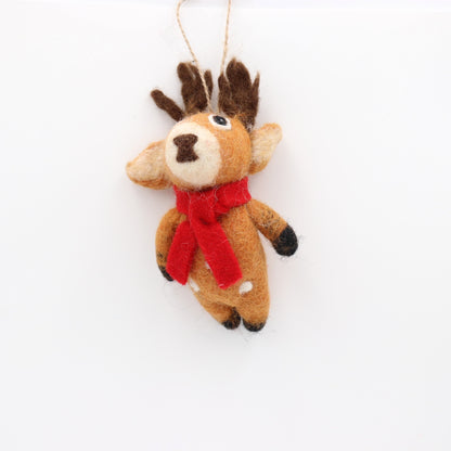 Handmade Deer Wool Felt Ornament – Made in Nepal