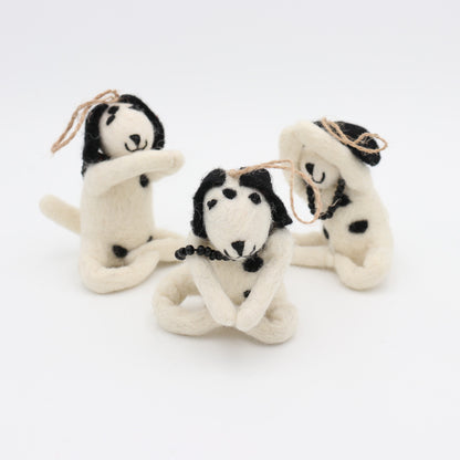 Handmade Wool Felt Yoga Dog Ornament