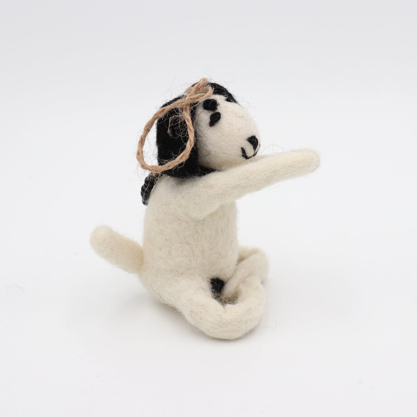 Handmade Wool Felt Yoga Dog Ornament