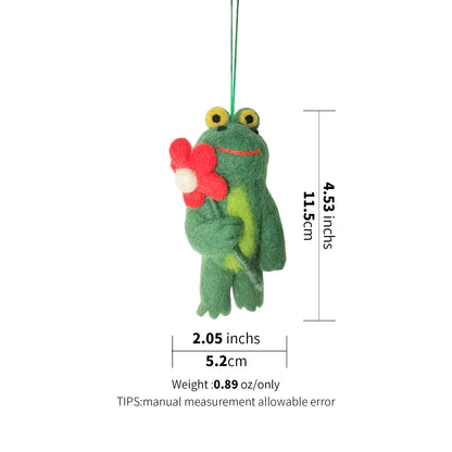 Handmade in Nepal Wool Felt Frog Ornament