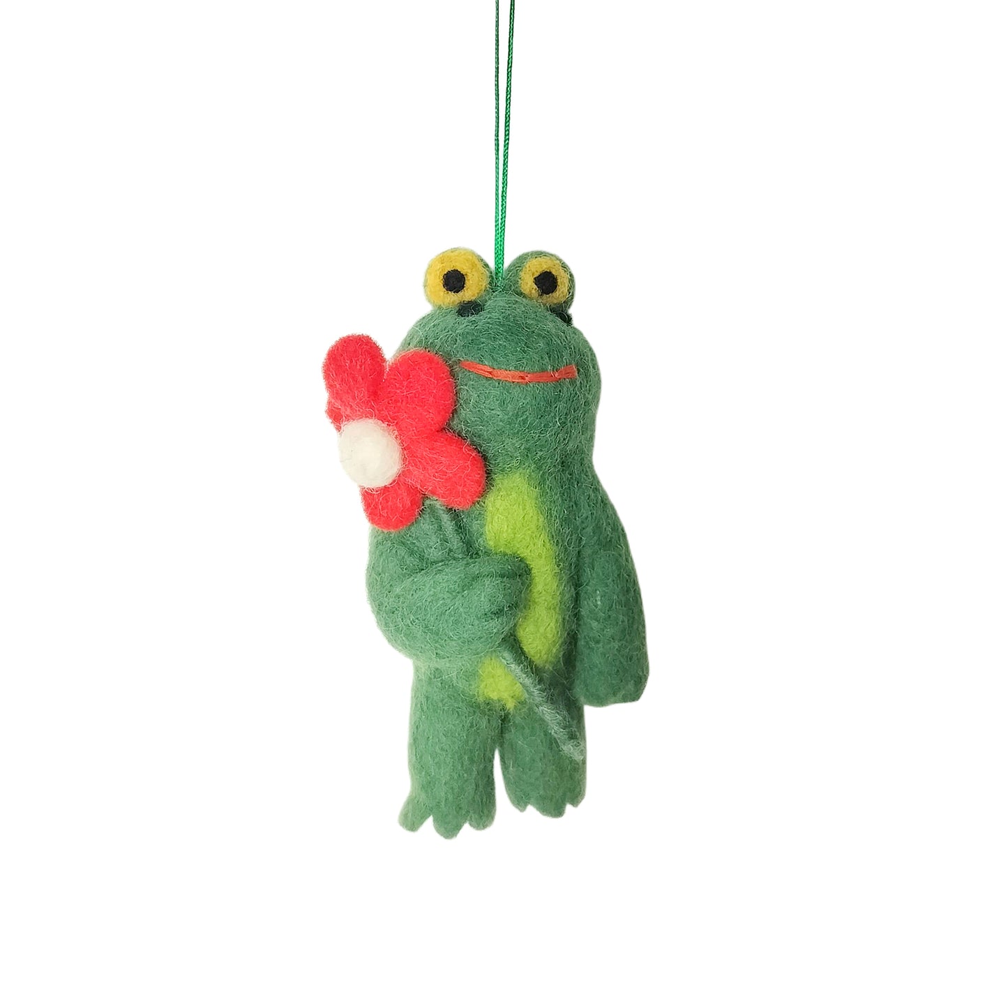 Handmade in Nepal Wool Felt Frog Ornament
