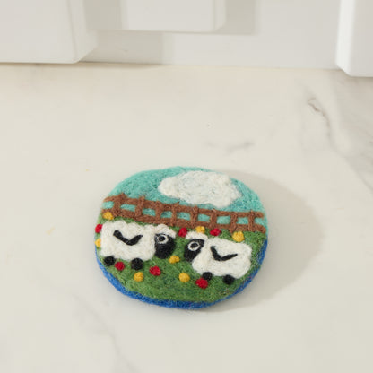 Wool Felt Coaster – Sheep, Seahorse, Crab & Save the Planet Drink Coasters