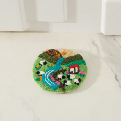 Wool Felt Coaster – Sheep, Seahorse, Crab & Save the Planet Drink Coasters