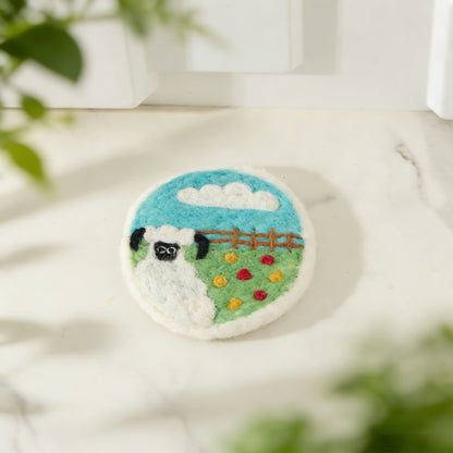 Wool Felt Coaster – Sheep, Seahorse, Crab & Save the Planet Drink Coasters