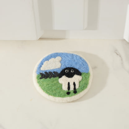 Wool Felt Coaster – Sheep, Seahorse, Crab & Save the Planet Drink Coasters