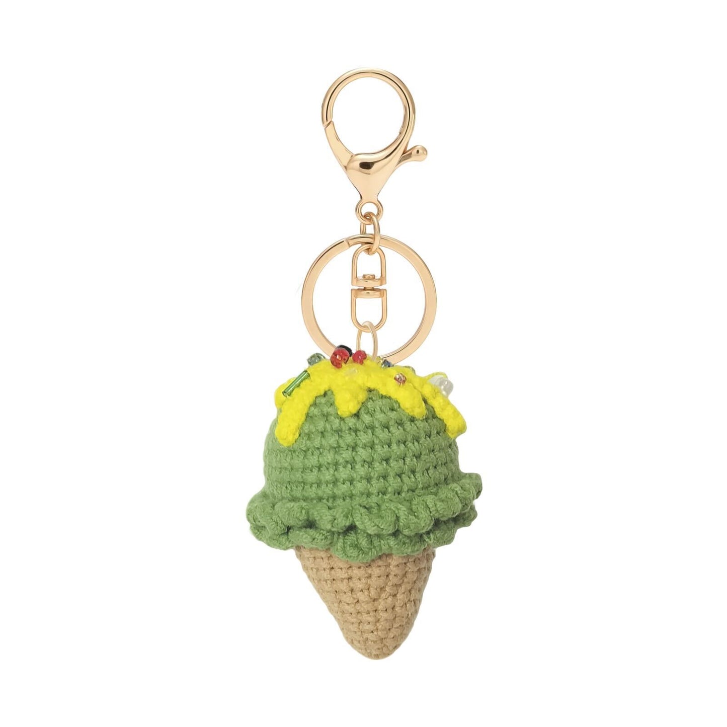 Hand-Crochet Ice Cream Keychain