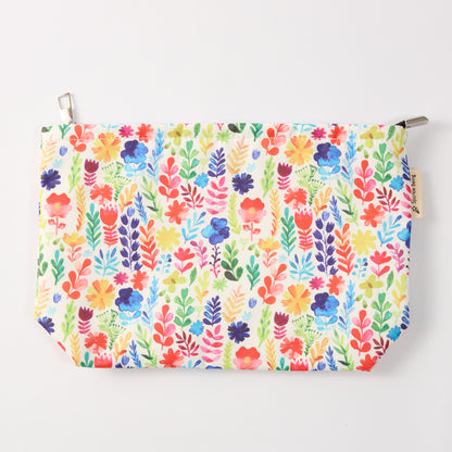 Watercolor Flowers Toiletry Bag - Travel-Friendly Cosmetic Bag