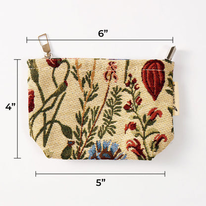 Botanical Floral Toiletry Bag - Travel-Friendly Cosmetic Bag