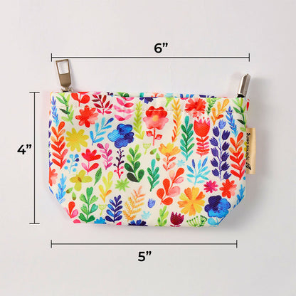 Watercolor Flowers Toiletry Bag - Travel-Friendly Cosmetic Bag