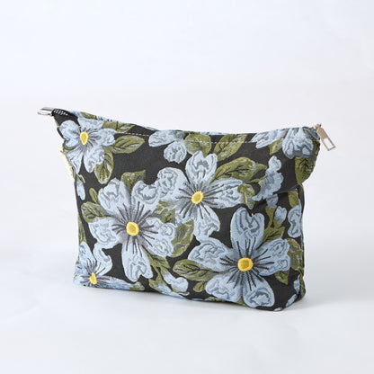 Blue Camellia Toiletry Bag - Travel-Friendly Cosmetic Bag