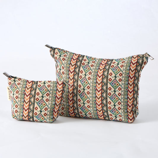 Modern Aztec Toiletry Bag - Travel-Friendly Cosmetic Bag