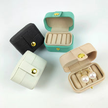 Load image into Gallery viewer, Portable Mini Vegan Leather Ring Jewelry Storage Gift Box
