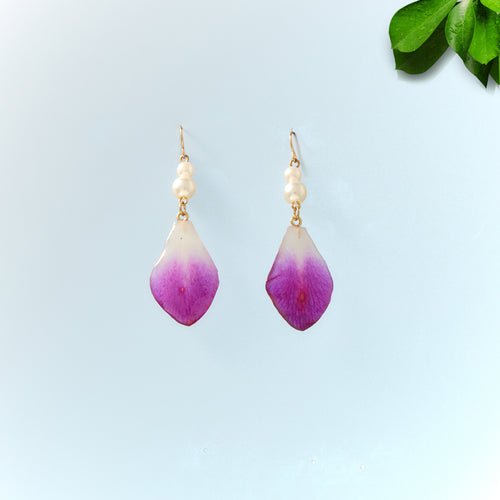 Purple-Petal-Resin-Earrings-Handcrafted-Jewelry