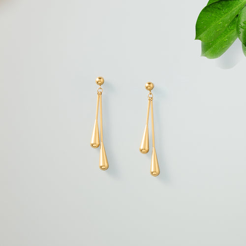 Stainless Steel Drop Earrings - Rain Drops