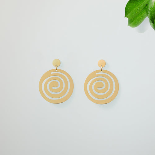 Stainless-Steel-Drop-Earrings - Spiral