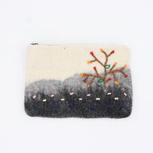 Load image into Gallery viewer, Spring Tree Felt Wallet - Wool Felt Pouch Hand Carry Coin Purse
