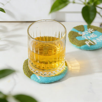 Wool Felt Coasters – Save the Planet Drink Coasters, Eco Friendly Table Protection