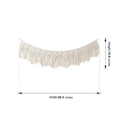 Hand Woven Cotton Macrame Wall Hanging Curtain Decor Banner - Ellie