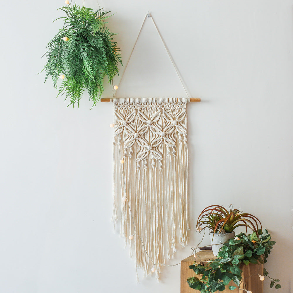 Hand Woven Tapestry Macrame Tassel Wall Hanging Home Decoration - Shell