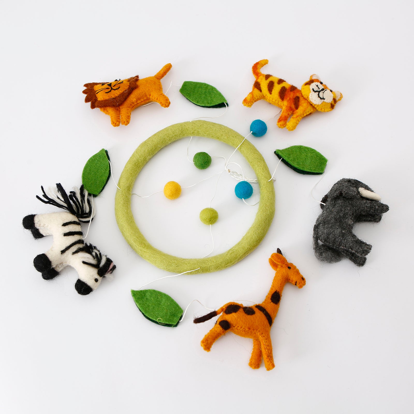 Baby Mobile Animal Nursery popular Zebra Lion Forest Handmade Felt Toy