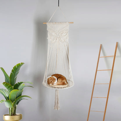 Wall Hanging Butterfly Cat macrame - Indoor Cat Bed, Cat Swing, Cat Nest
