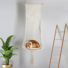 Load image into Gallery viewer, Wall Hanging Butterfly Cat macrame - Indoor Cat Bed, Cat Swing, Cat Nest
