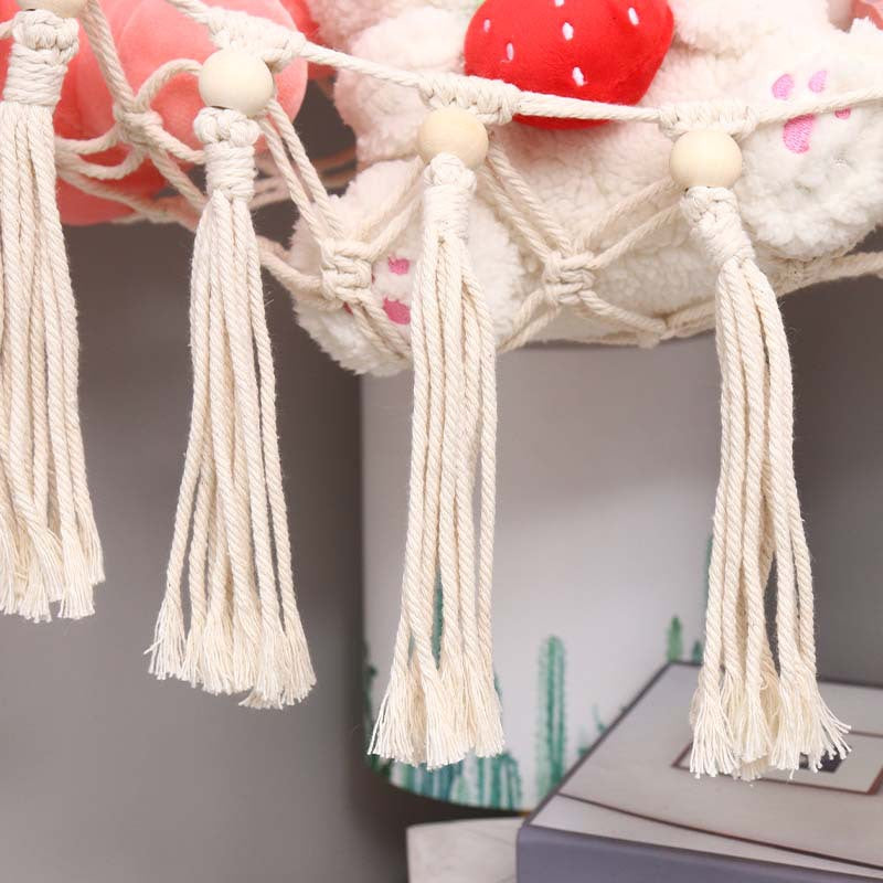 Plush Toy Net Hammock Macrame Hanging For Stuffed Animal Toys Storage