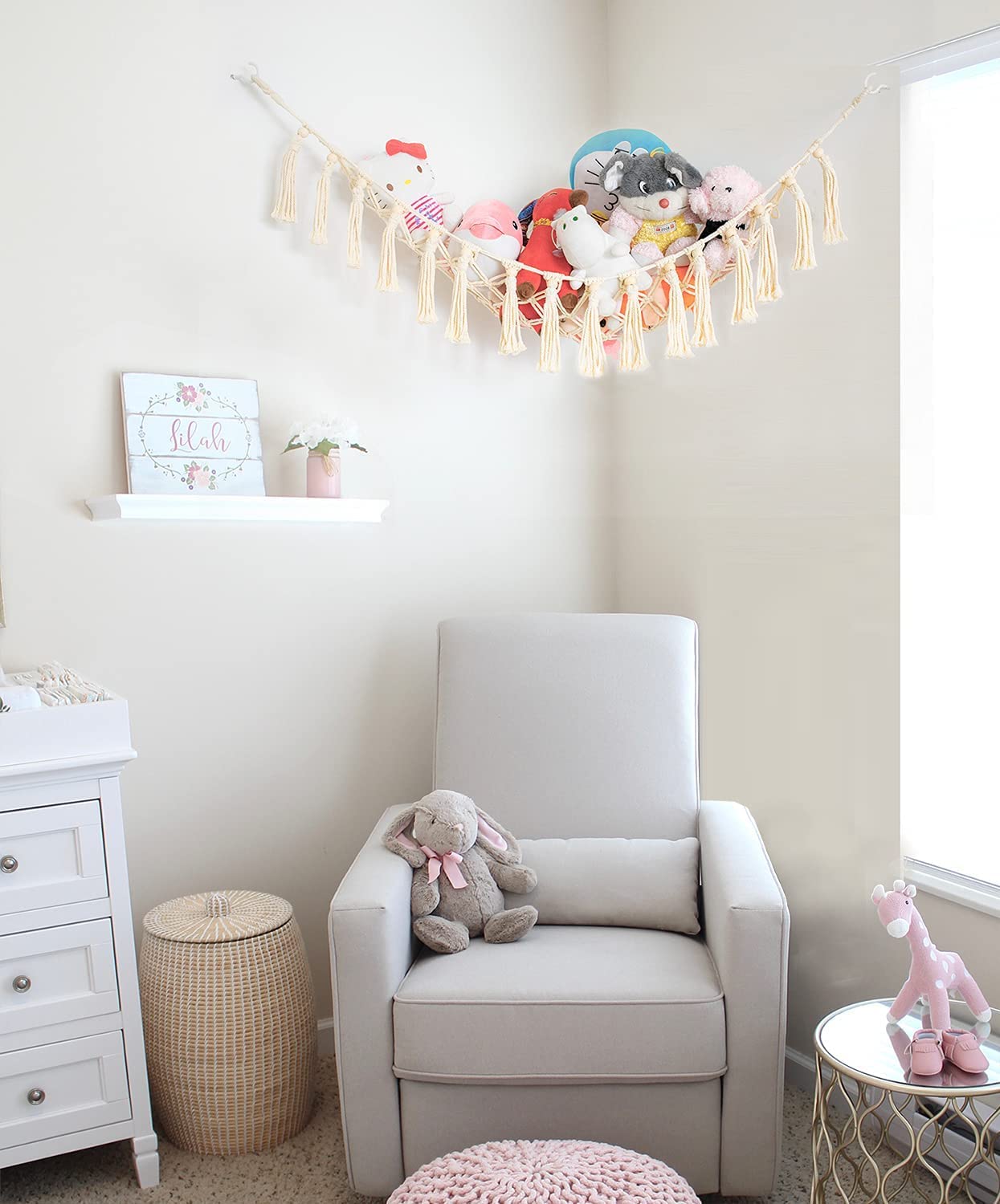 Plush Toy Net Hammock Macrame Hanging For Stuffed Animal Toys Storage