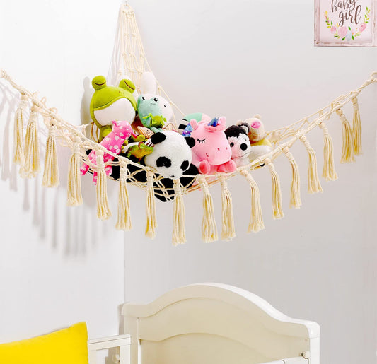 Plush Toy Net Hammock Macrame Hanging For Stuffed Animal Toys Storage