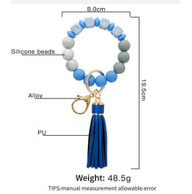 Load image into Gallery viewer, LOVE Silicone Bracelet Beaded Bangle Wristlet Keychain
