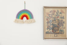 Load image into Gallery viewer, Hand-Woven Macrame Hanging Wall Decoration for Home - Rainbow with Short Tassel
