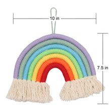 Load image into Gallery viewer, Hand-Woven Macrame Hanging Wall Decoration for Home - Rainbow with Short Tassel
