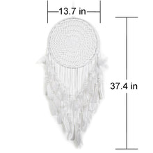 Load image into Gallery viewer, Feather Dream Catcher Macrame Wall Hanging Decoration - White
